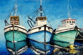 "fishing trawlers at Gansbaai harbour"