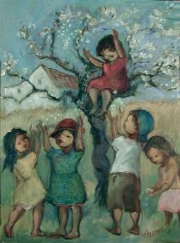 "Children With Tree in Bloom"