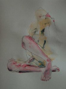 "Nude Red Stockings"