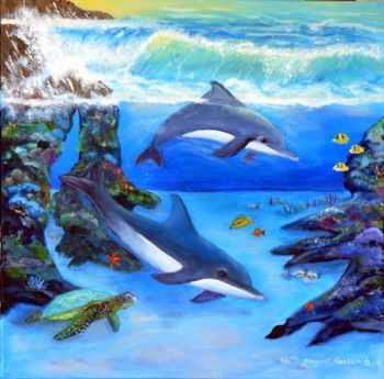 "Dolphins Playing"