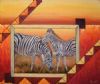 "Zebras in African Collage"