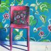 "Pink Chair with Turquoise Background"