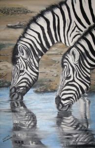 "Zebras at the Waterhole"