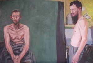 "Johan Louw With Portrait of Willem Bouwer"