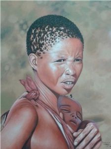 "Bushman Mother and Child"