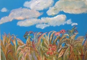 "Grasses, Flowers and Sky"