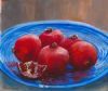 "Pomegranates on Blue 1"