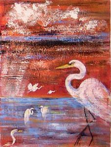 "Red Savannah - Egrets"