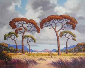 "Bushveld Morning Cloudy Sky (Pierneef Style)"