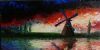 "Red Sunset Windmill"