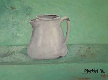 "Vintage Enamel Milk Jug"