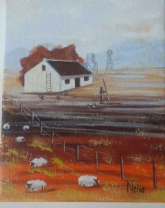 "Autumn in Cape With Sheep Grazing"