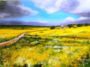 "Spring Flowers around a Farmhouse"