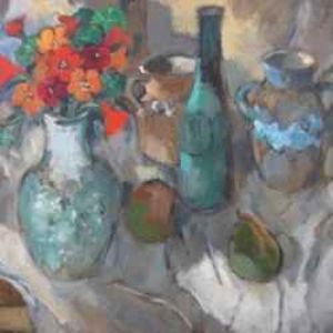 "Nasturtiums in Vase"