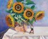 "Sunflowers in Copper Vase"