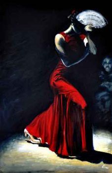 "Dancer with White Fan / Onlooker 1"