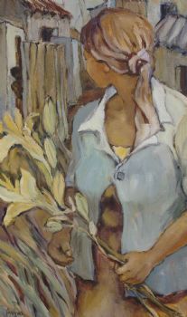 "Girl With Flower - Meisie Met Blom"