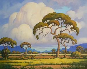 "Bushveld with Thunder Clouds (Pierneef Style)"
