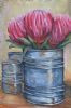 "Tin With Pink Proteas"