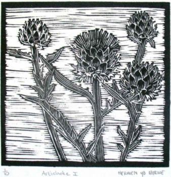 "Artichoke I Black and White"