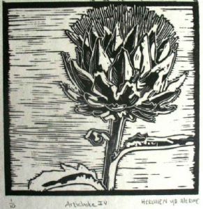 "Artichoke IV Black and White"