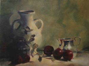 "Silver Jug and Plums"