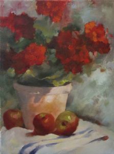 "Geraniums and Apples"