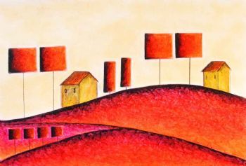 "Ruby Rouge Geometrical Landscape"