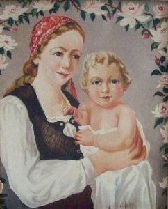 "Mutter Child and Roses"