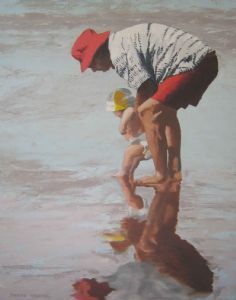 "Grandpa and Baby on the Beach"