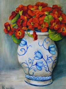 "Antique Vase with Flowers"