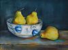 "Two Pears in Antique Bowl"