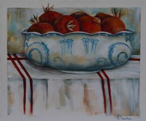 "Pomegranates on Table"